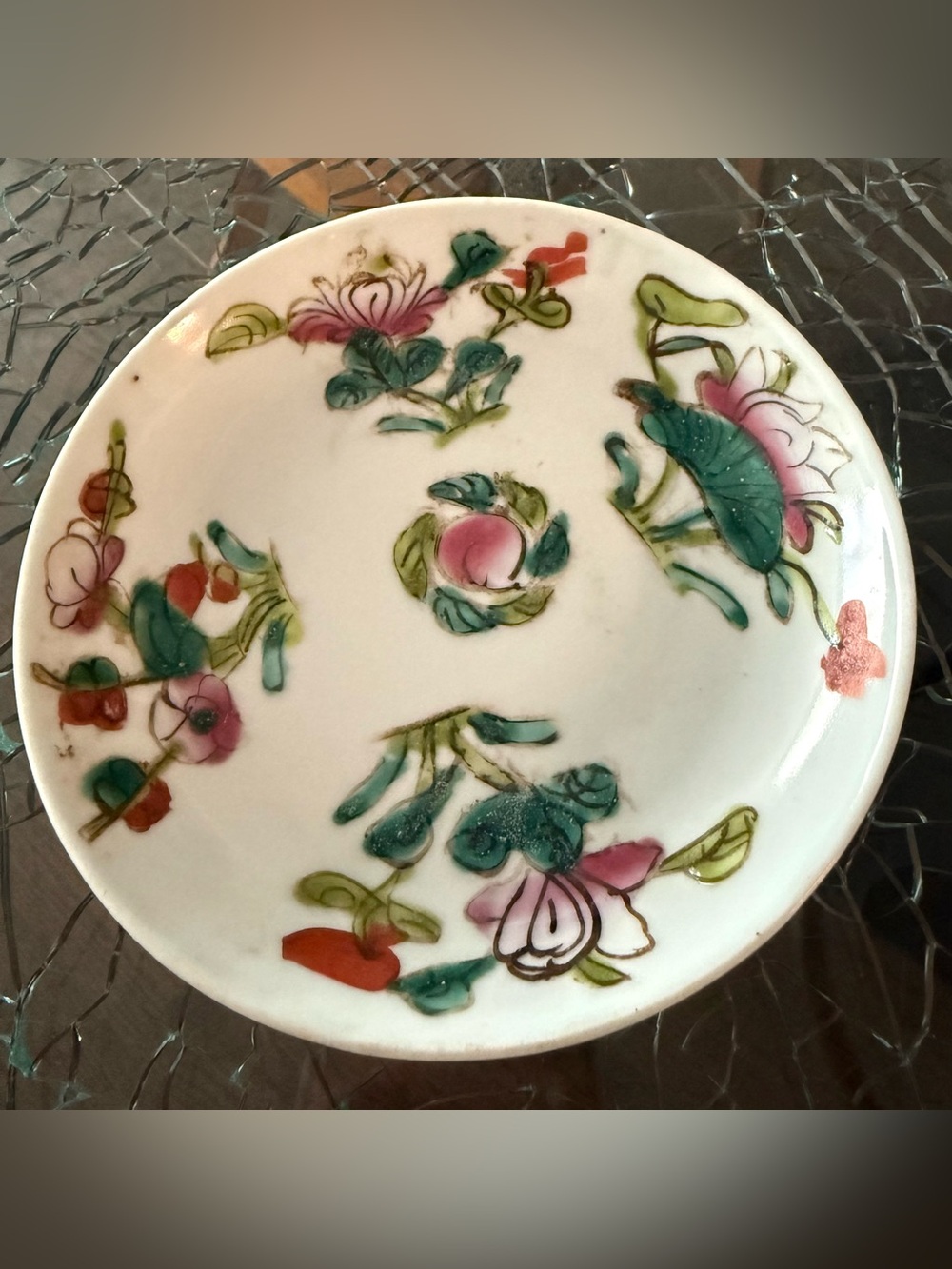Five Antique Qing Dynasty 5.25 in.Plates Beautiful Famille Rose & Peach Pattern.